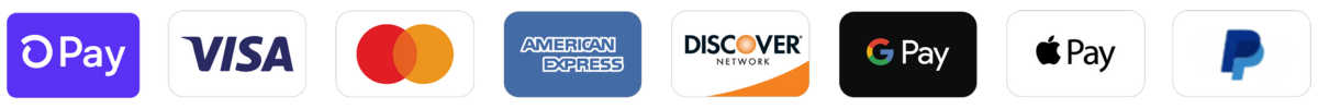 Secure checkout: Shop Pay, Visa, Mastercard, Amex, Discover, Google Pay, Apple Pay, PayPal
